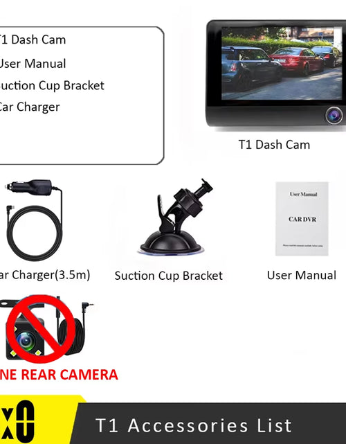 Load image into Gallery viewer, 【Triple Lens System】4" 3-Channel Dash Cam - Front/Rear/Interior Car DVR with Night Vision, 24H Parking Mode, Loop Recording
