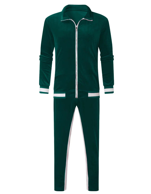 Load image into Gallery viewer, Men'S Tracksuit Full Zip Hooded Sweatshirt Sets Matching Wide Leg Cargo Pants 2 Piece Outfit Brown,Xl
