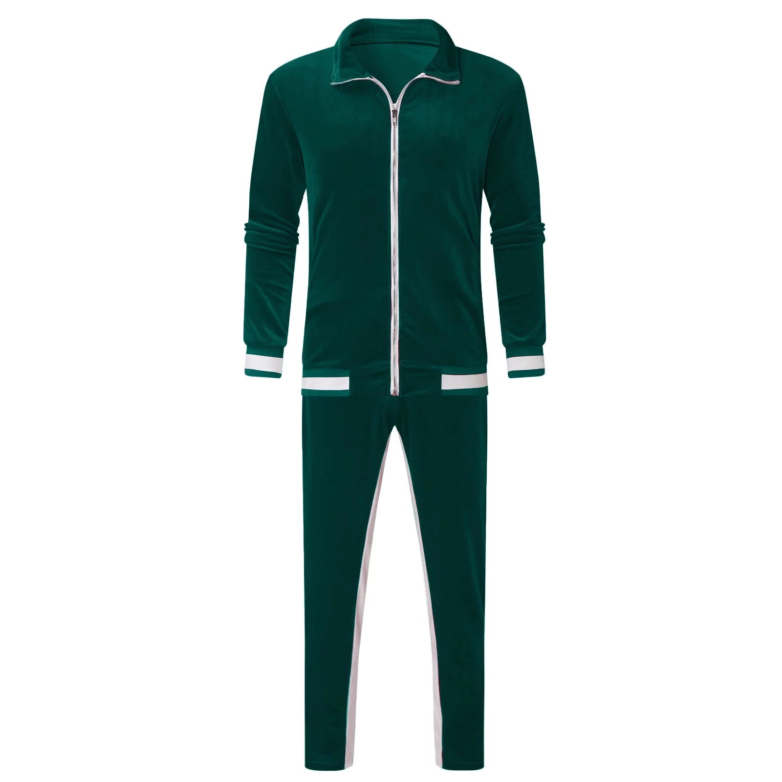Men'S Tracksuit Full Zip Hooded Sweatshirt Sets Matching Wide Leg Cargo Pants 2 Piece Outfit Brown,Xl