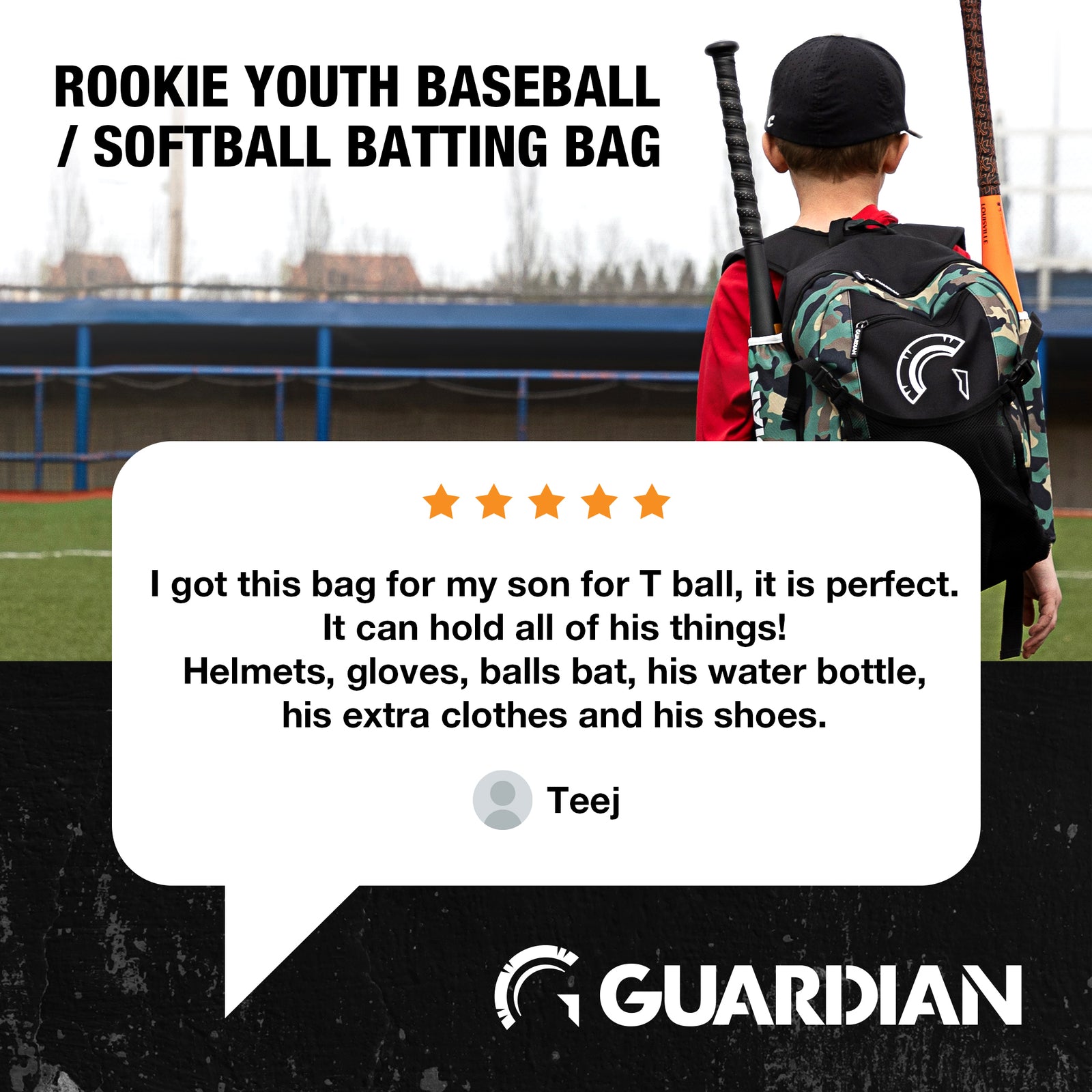 Backpack for Youth, Softball Bag for Girls, Durable Bat Bags Baseball Youth Boys and Girls, Tball Bag – Includes Hook to Hang on Fence - Navy/White