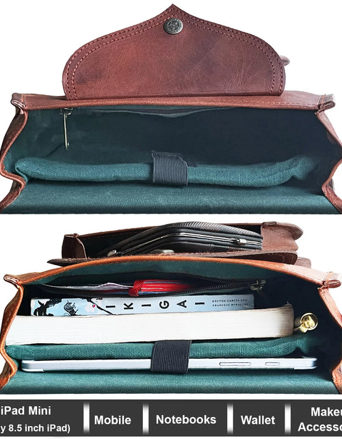 Load image into Gallery viewer, Women Leather Handbag 11" Fashion Crossbody Sling Bag Ladies Purse Travel Tote Satchel Hobo Shoulder Messenger Bag Vintage Gift by
